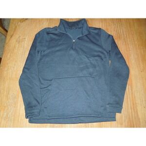Urban Frontier Mens Quarter Zip Pullover Blue Fleece Kangaroo Pocket Size M